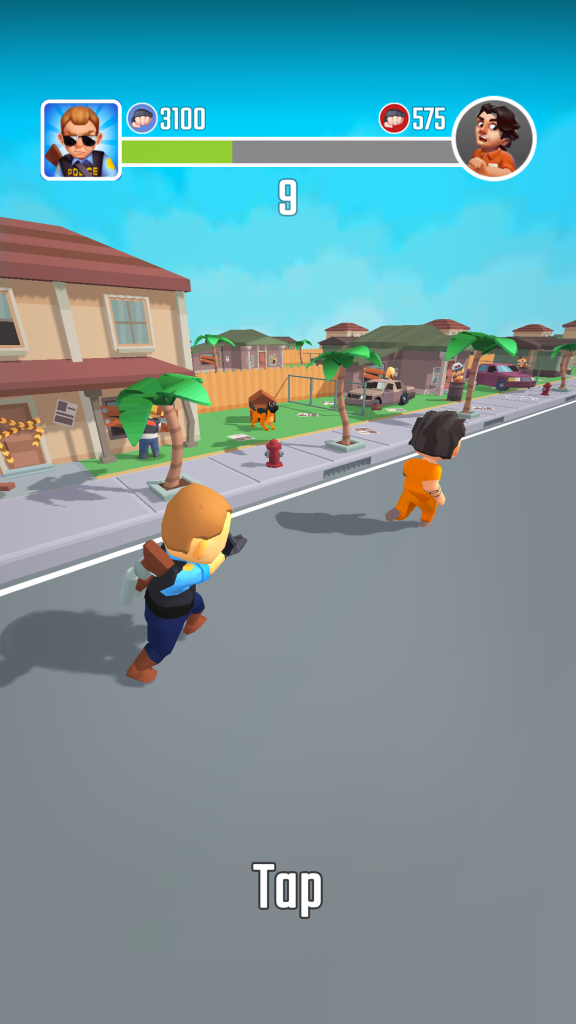 Interface do jogo Police Department Tycoon com dinheiro infinito