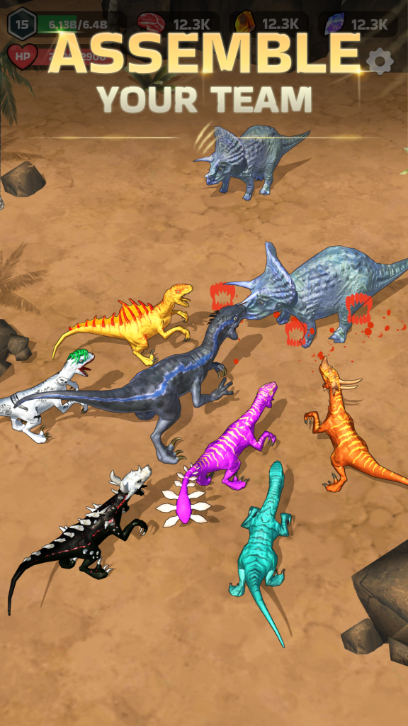 Menu MOD e gemas ilimitadas no Dinosaur Universe mod