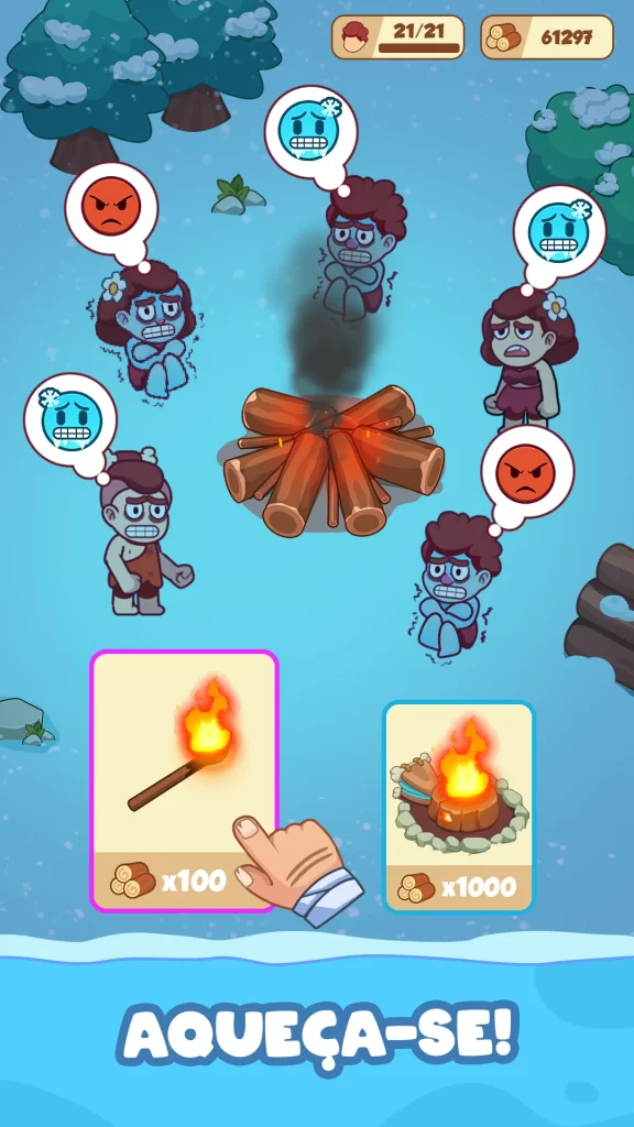 Gameplay de Icy Village com recursos infinitos no Android