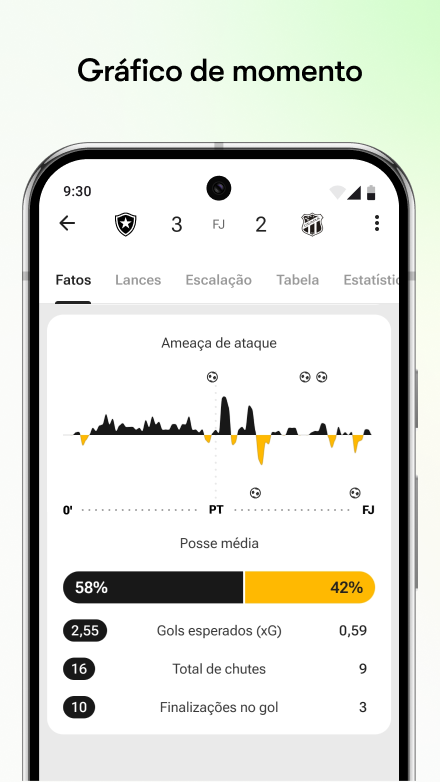 Tela FotMob Pro mod com resultados ao vivo e estatísticas