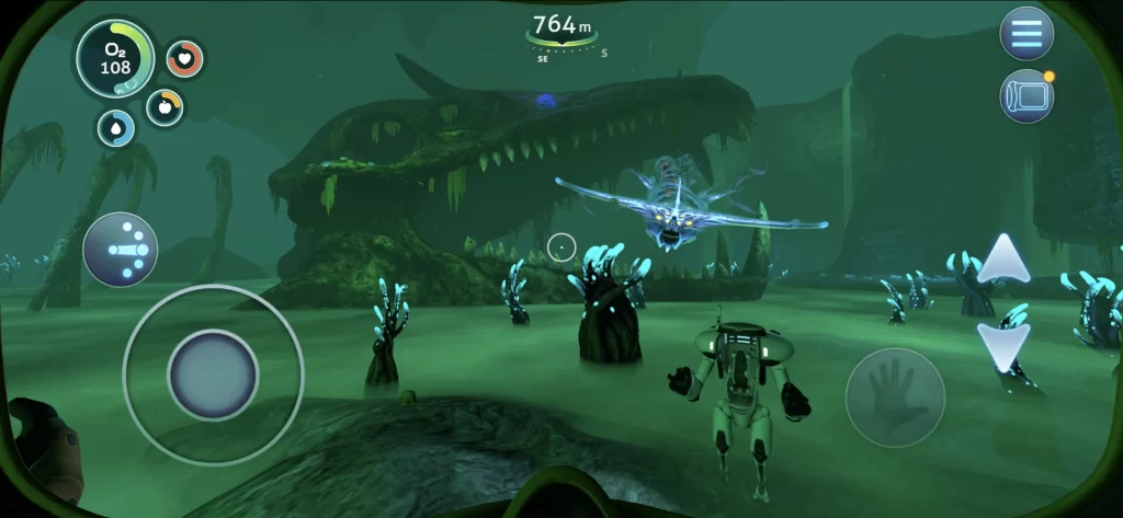 Gameplay de Subnautica com dinheiro infinito no Android
